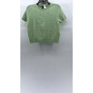 DIVIDED By H&M Women’s Light Mint Green Fine Knit Crewneck Short Sleeve Top SZ M